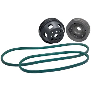 Allstar Performance 2 Groove V-Belt Billet  Pulley Kit - Small Block Chevy 31090