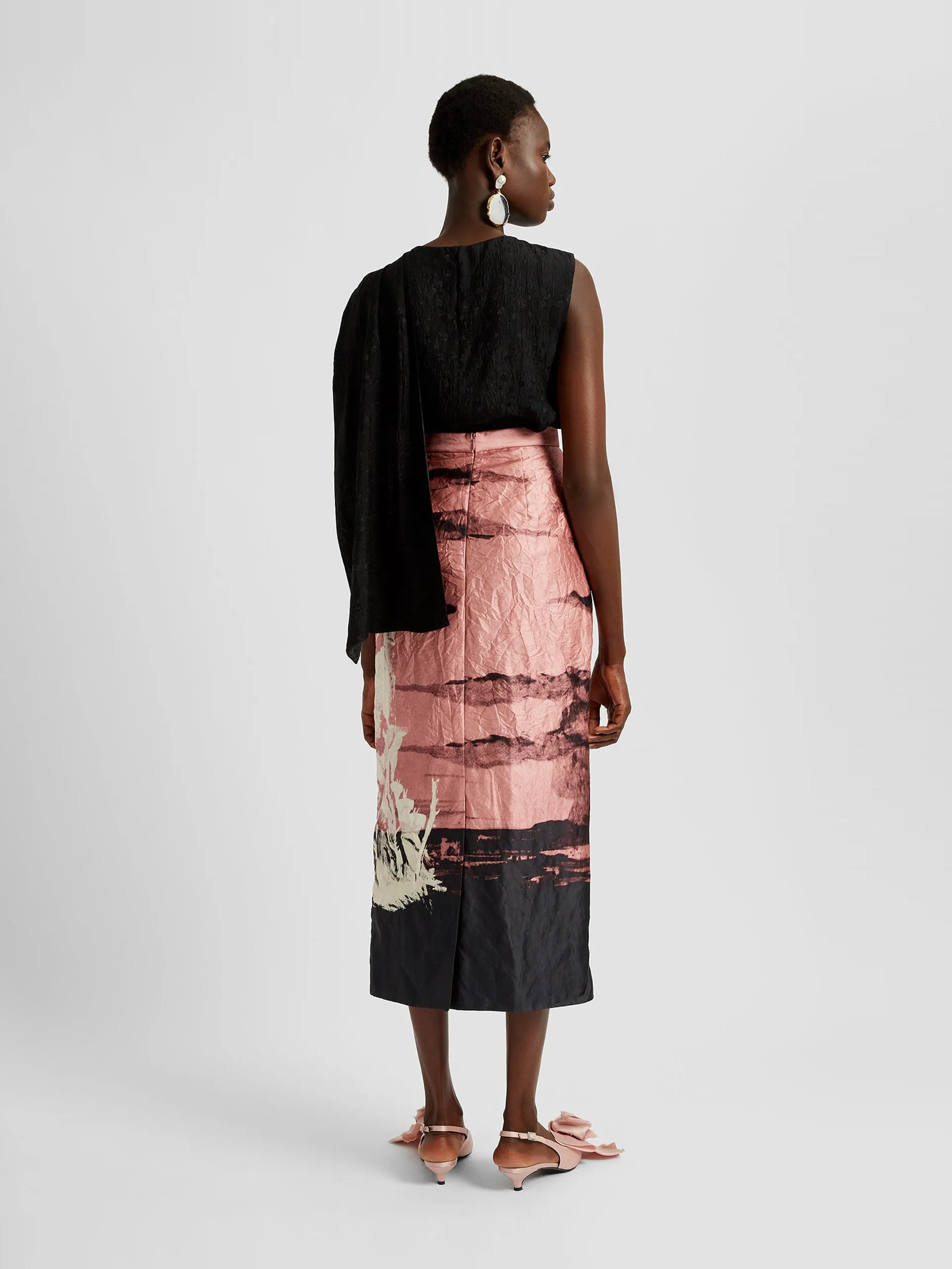 Asymmetric drape blouse