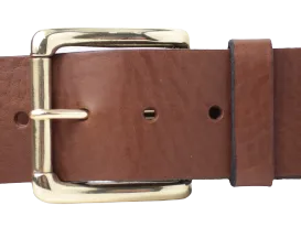 Brass Roller 2 Inch Wide Leather Belt