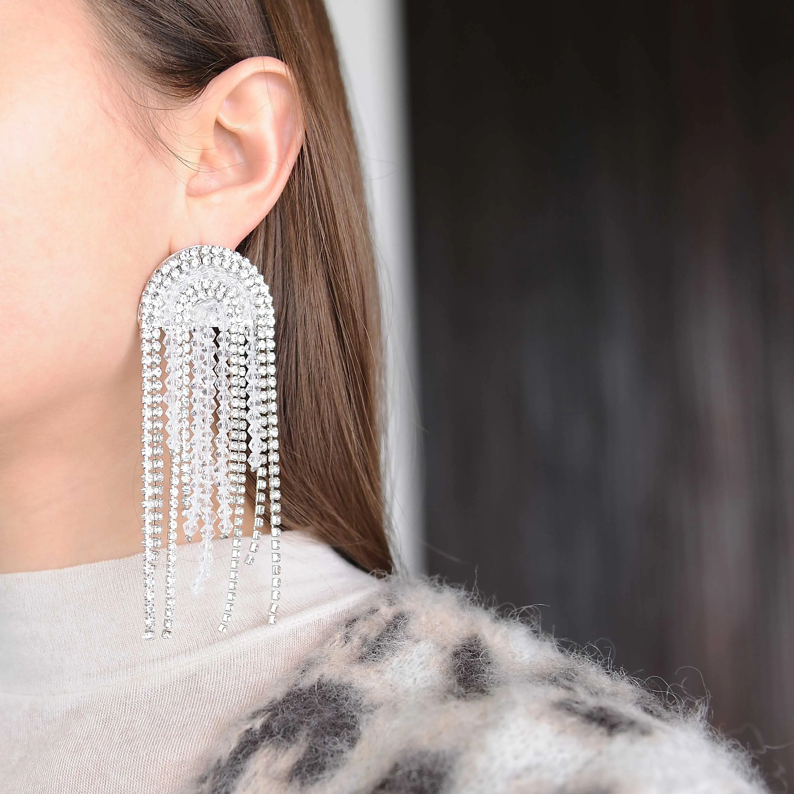 Crystal Rhinestone Statement Earrings