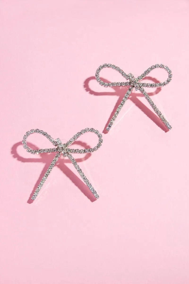 Crystal Ribbon Statement Earring