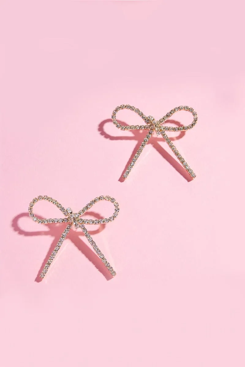 Crystal Ribbon Statement Earring