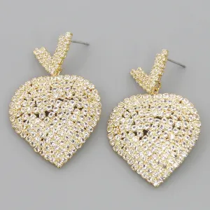 Cubic Zirconia Pave Statement Drop Earrings