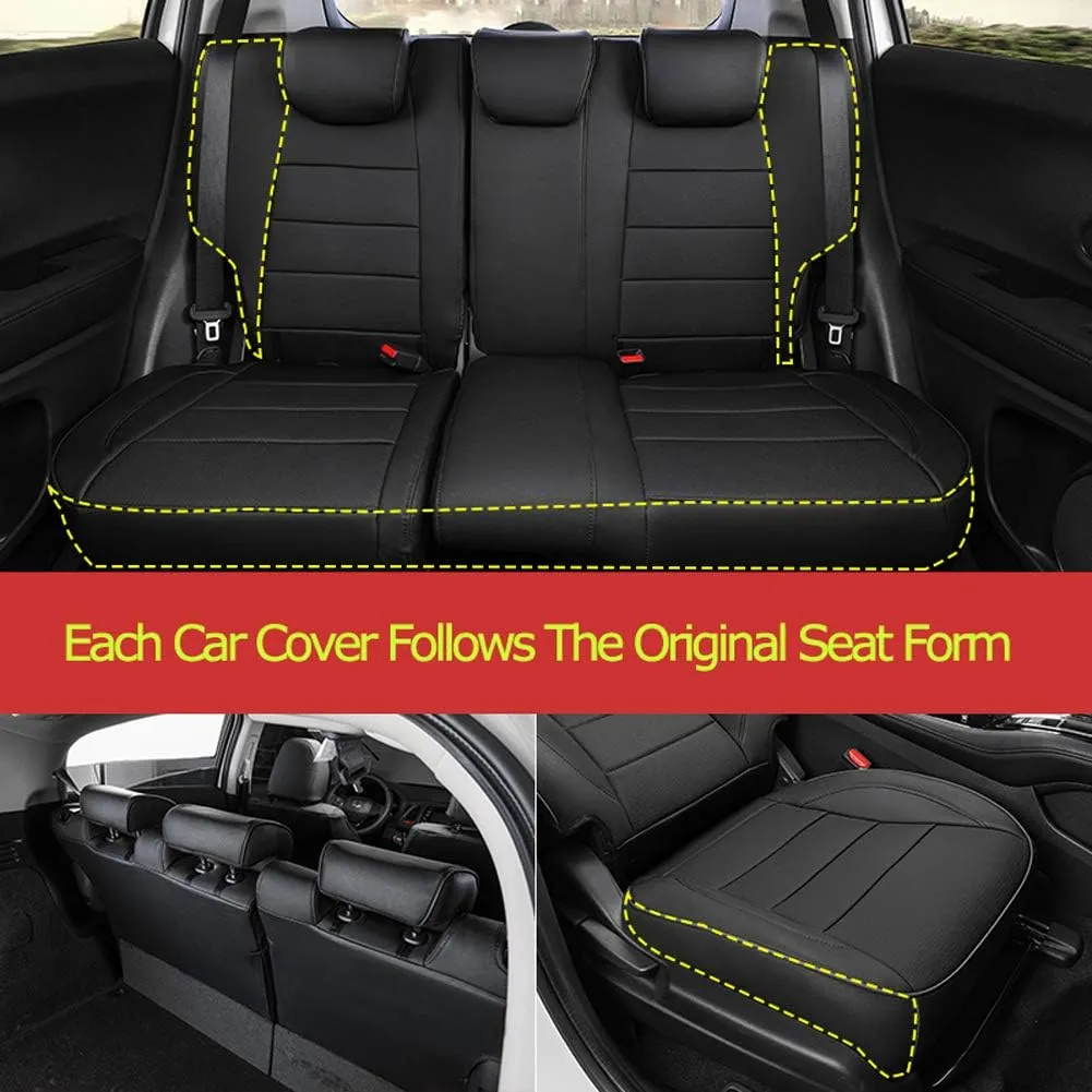Custom Fit Full Set Car Seat Covers for Select Nissan QASHIQAI 2014 2015 2016 2017 2018 2019 - Leatherette New