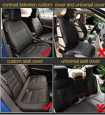 Custom Fit Full Set Car Seat Covers for Select Nissan QASHIQAI 2014 2015 2016 2017 2018 2019 - Leatherette New
