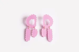DConstruct Scallop Triple Drop Oval Earrings (Lilac)