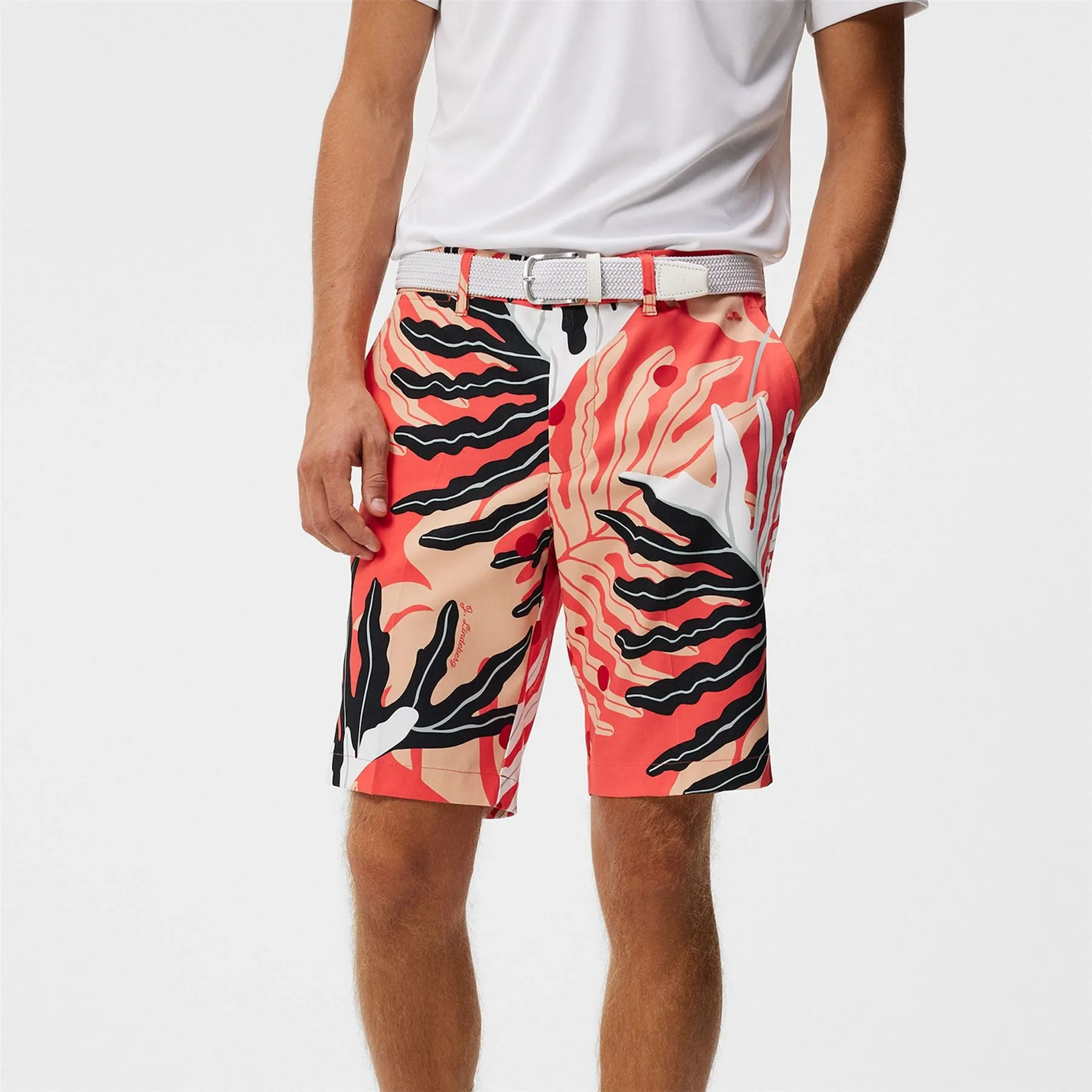 Eloy Print Shorts Paradise Monstera Coral - W23