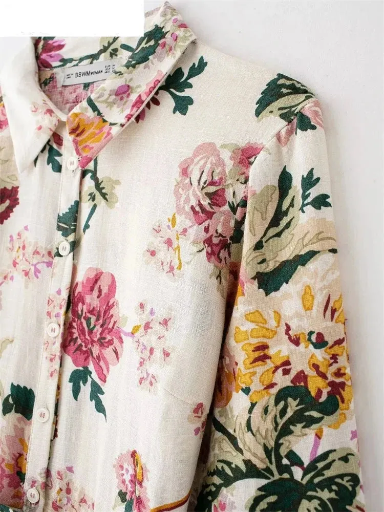 Floral Print Belted Maxi Dress