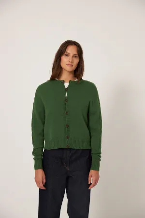 Francie Kindred Cable Cardigan Herb
