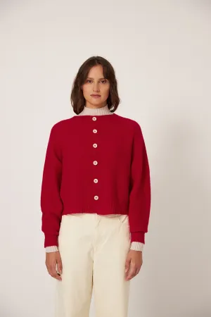 Francie Loft Cardigan Cherry