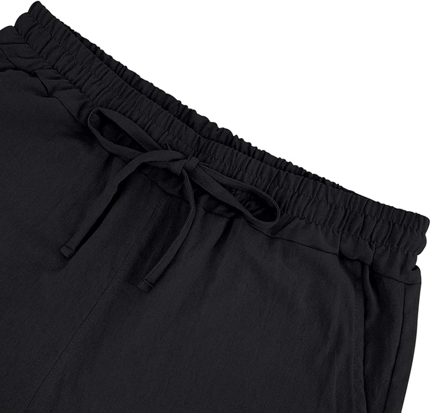 Linen Shorts for Men Summer Casual Drawstring Elastic Waist Shorts Relaxed Fit Vacation Beach Short Pants