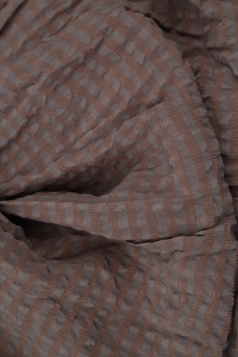 Loose Truffle Textured Silk Shirt