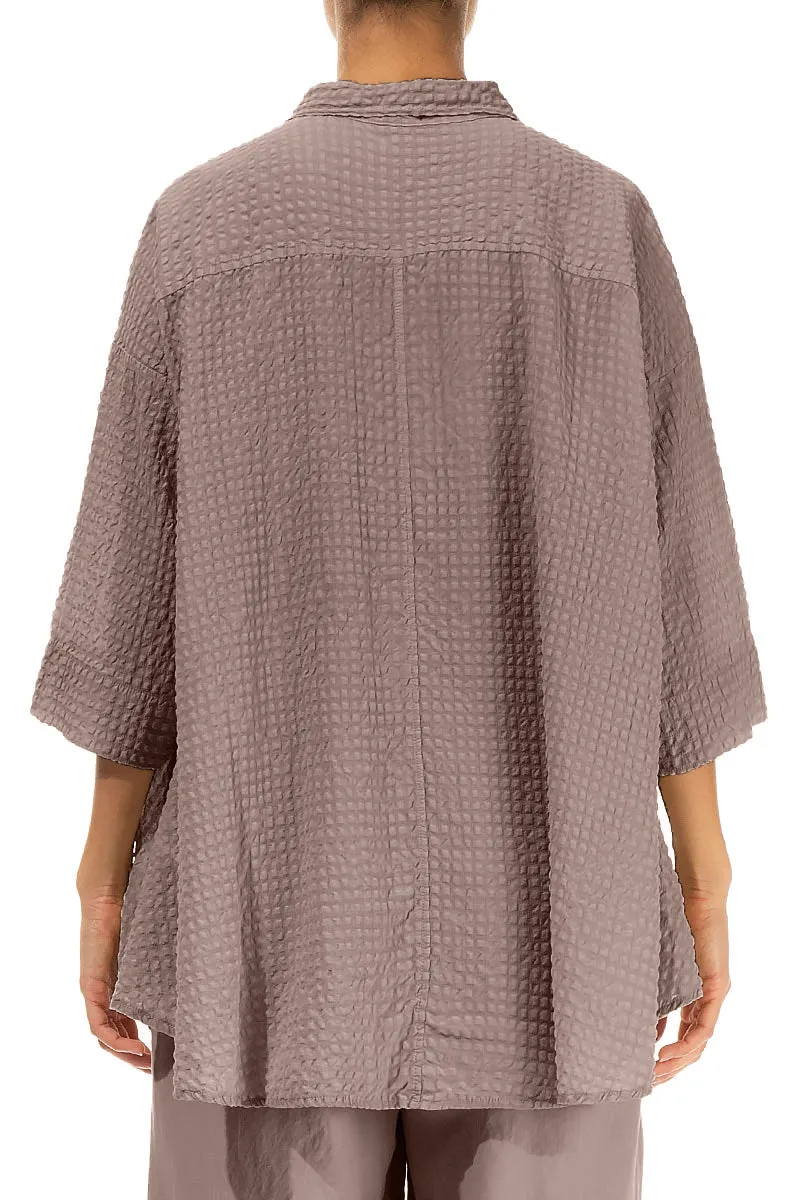 Loose Truffle Textured Silk Shirt