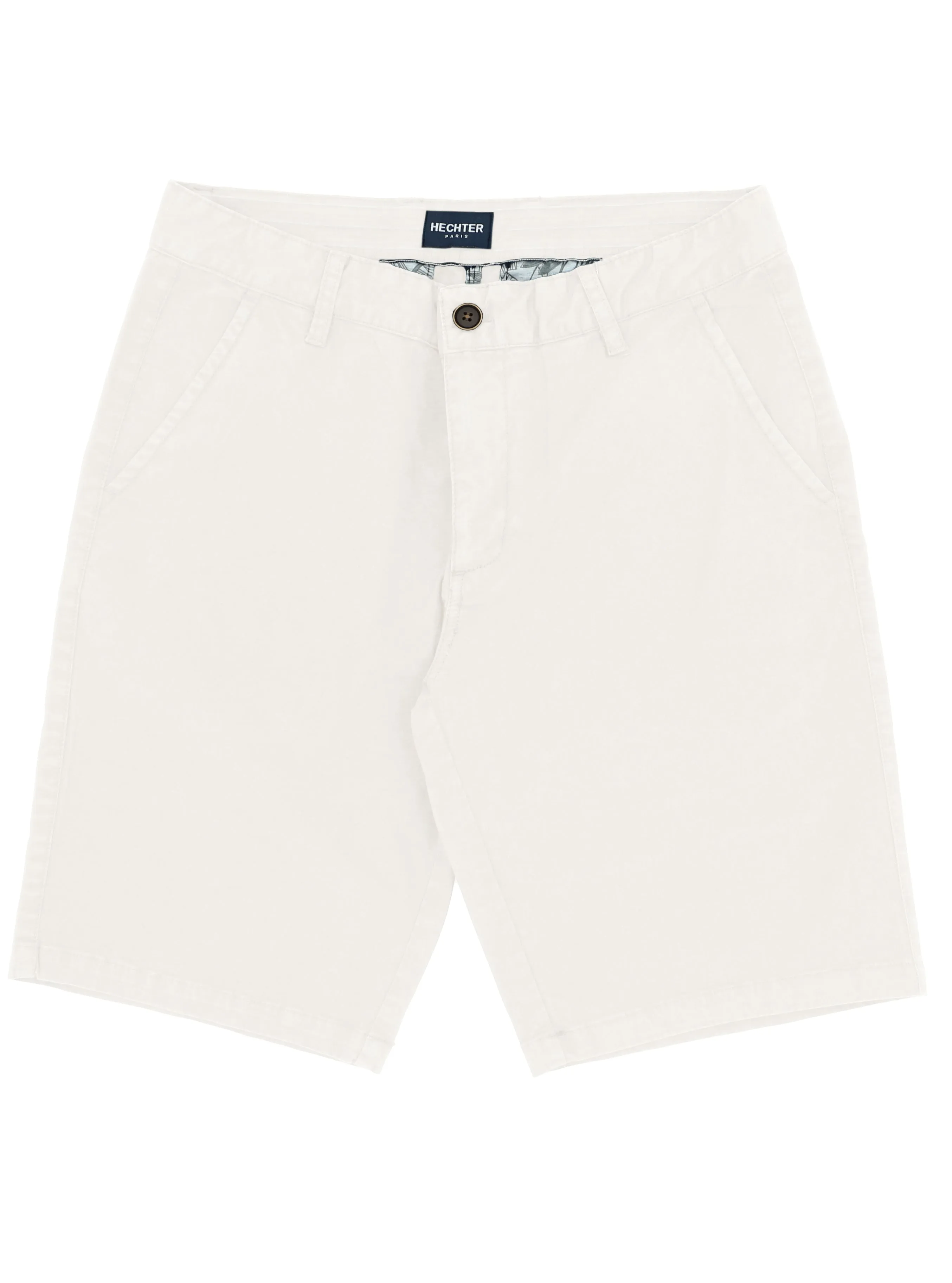 Lucas White Cotton Blend Shorts