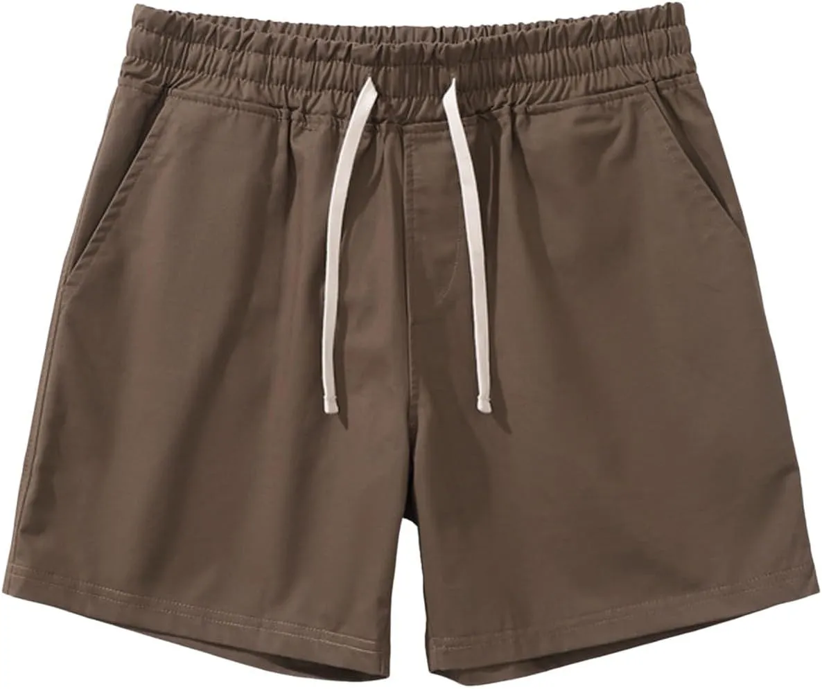 Men Shorts Slim Fit Flat Front Stretch Casual Short Shorts Outdoor Athletic Workout Running Comfy Activewear Pants