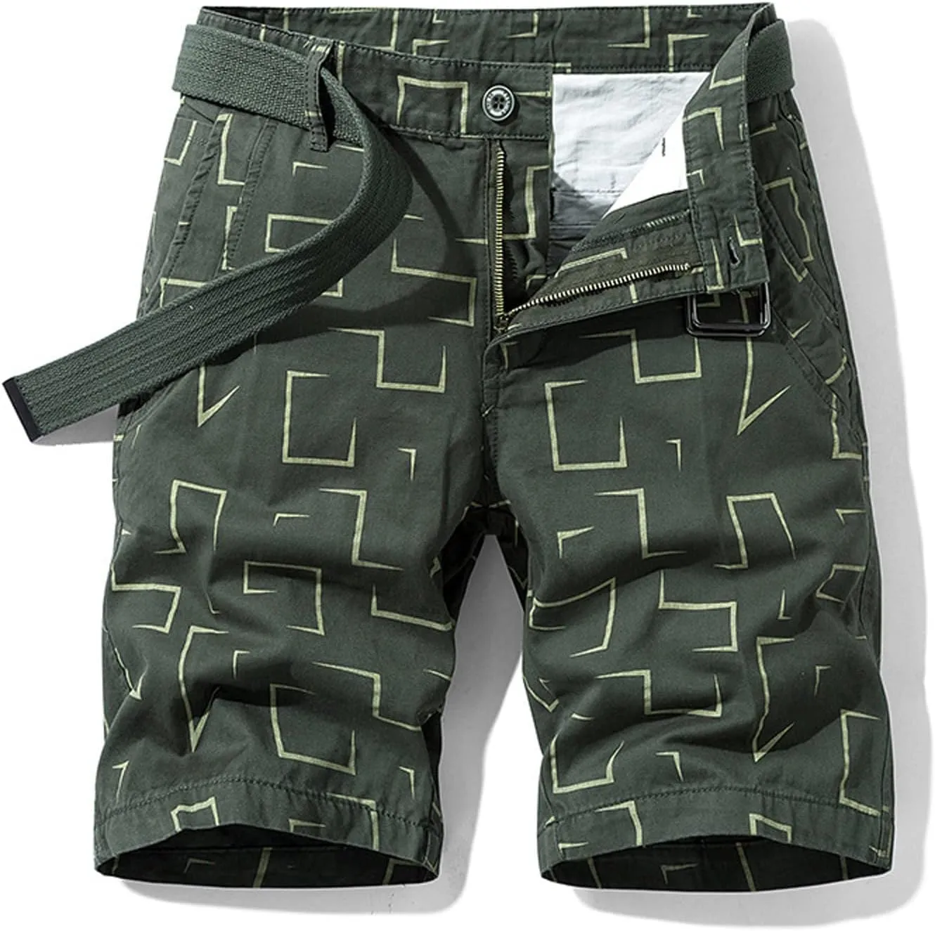 Mens Cargo Shorts Slim Fit Casual Work Shorts Summer Outdoor Fishing Hiking Shorts Lightweight Short Pants