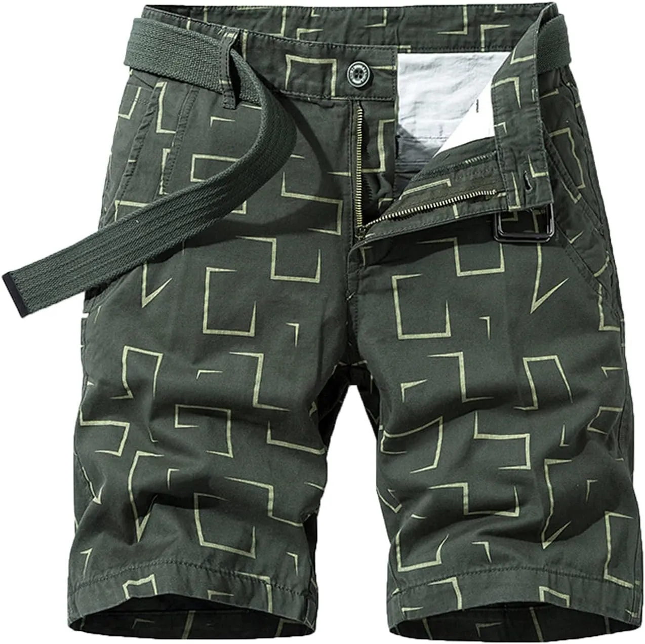 Mens Cargo Shorts Slim Fit Casual Work Shorts Summer Outdoor Fishing Hiking Shorts Lightweight Short Pants