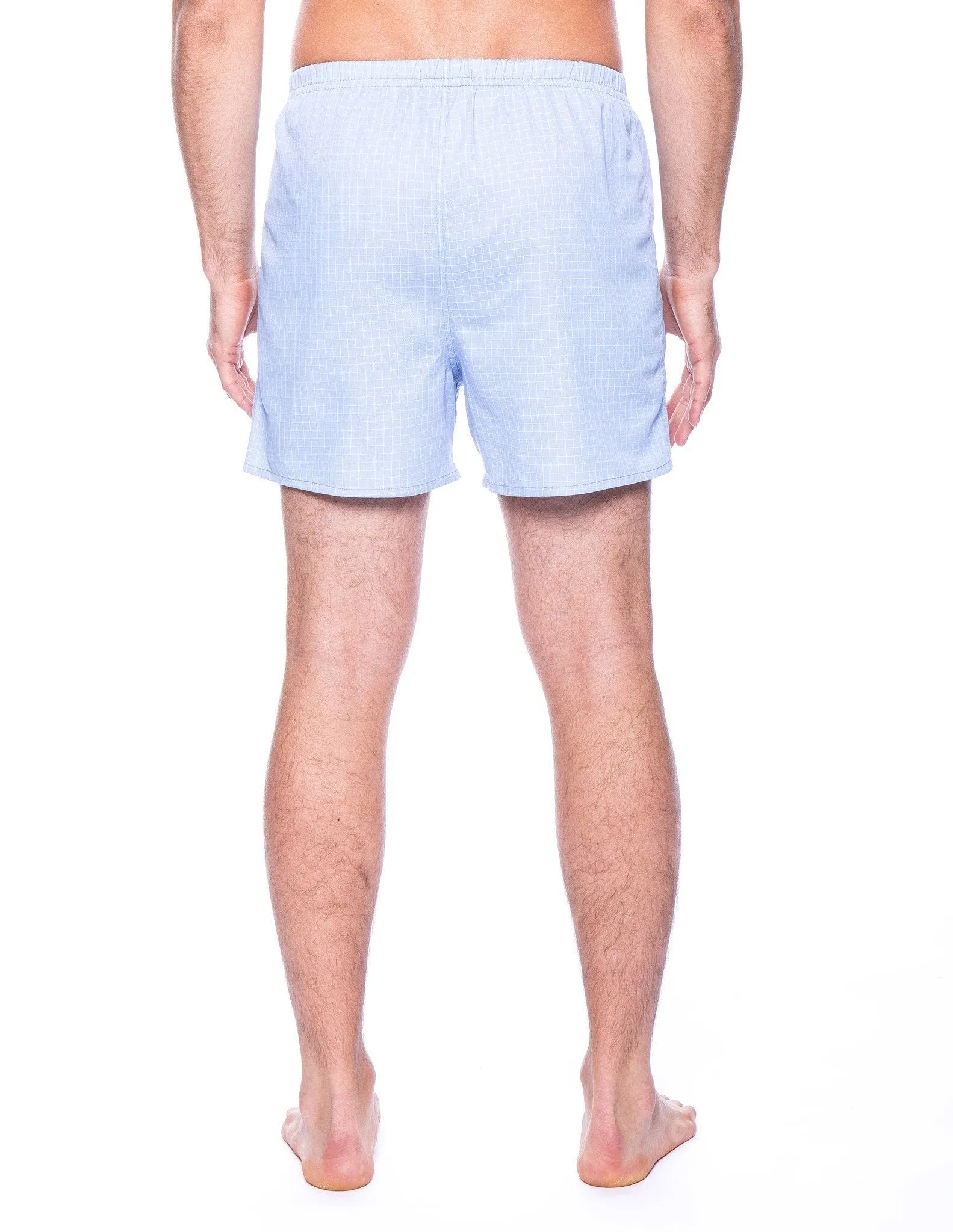 Men's Woven Cotton Boxers - 2 Pack - Set 4 - Solid Blues Pack