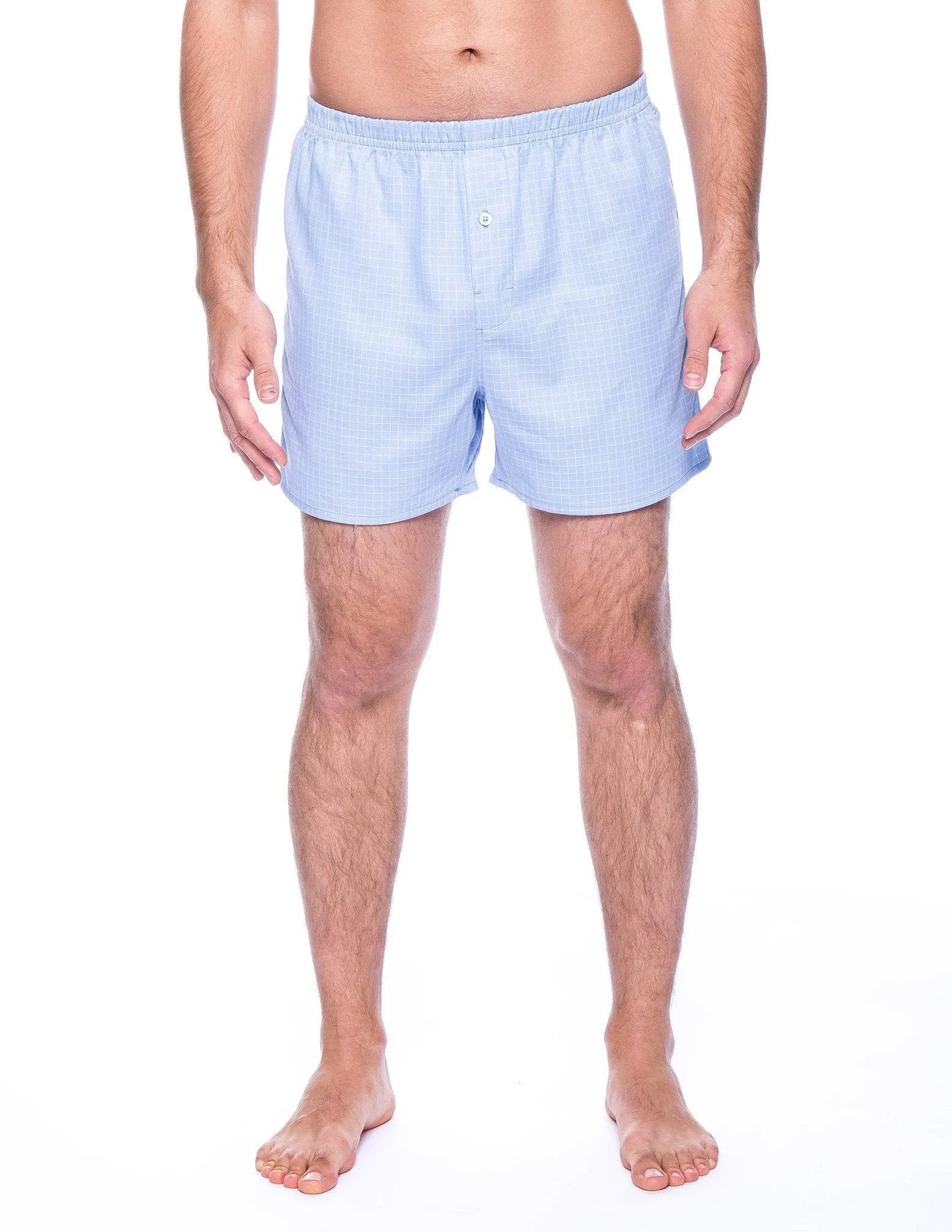 Men's Woven Cotton Boxers - 2 Pack - Set 4 - Solid Blues Pack