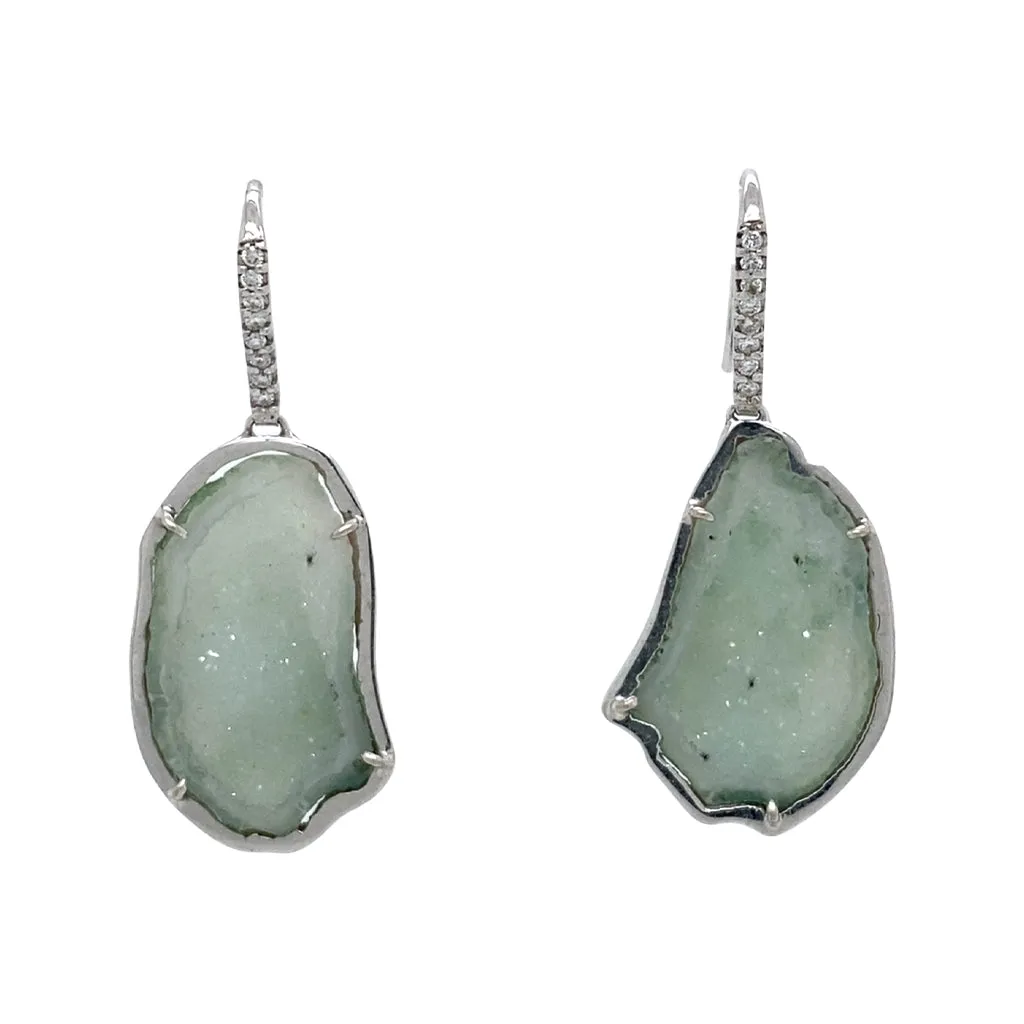 Mint Geode Drop Earrings