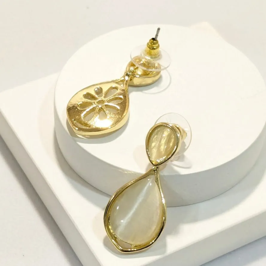 Mother of Pearl 18k Gold Plated Tear Drop Earring