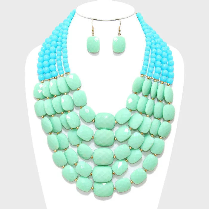 Multi-Strand Pebble Necklace