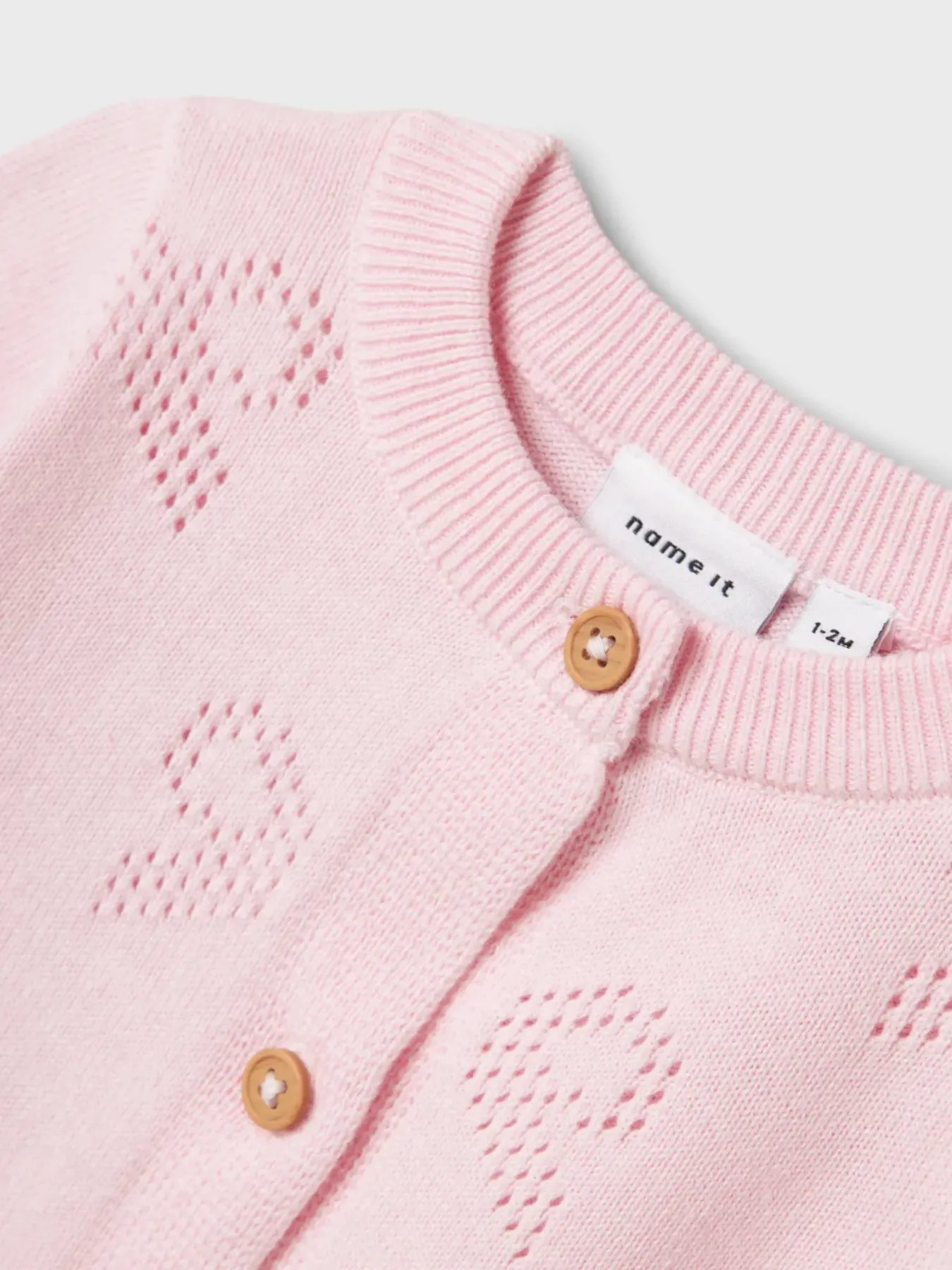 Name It Baby Girl Pink Knitted Bow Cardigan