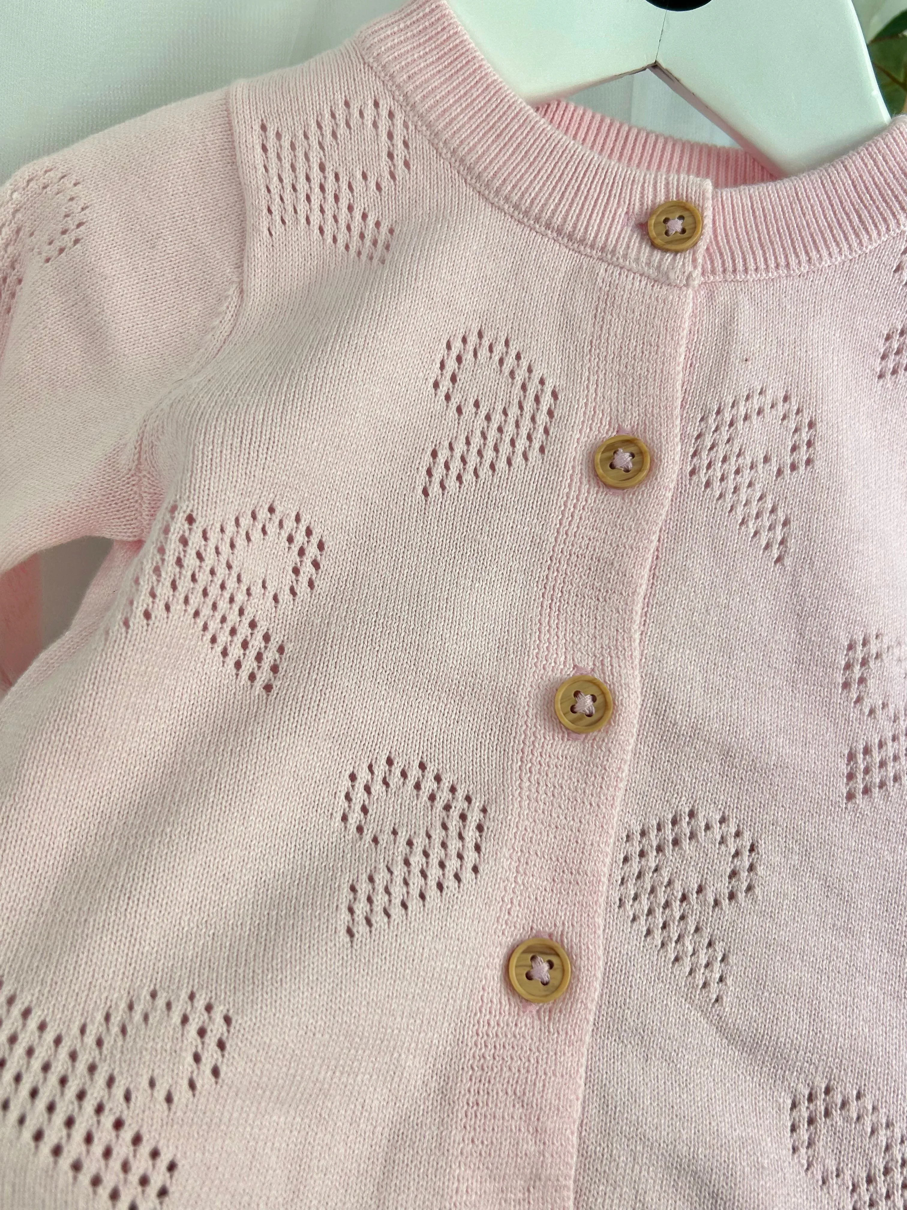 Name It Baby Girl Pink Knitted Bow Cardigan