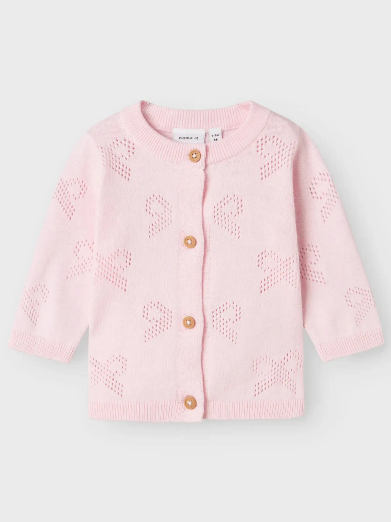 Name It Baby Girl Pink Knitted Bow Cardigan