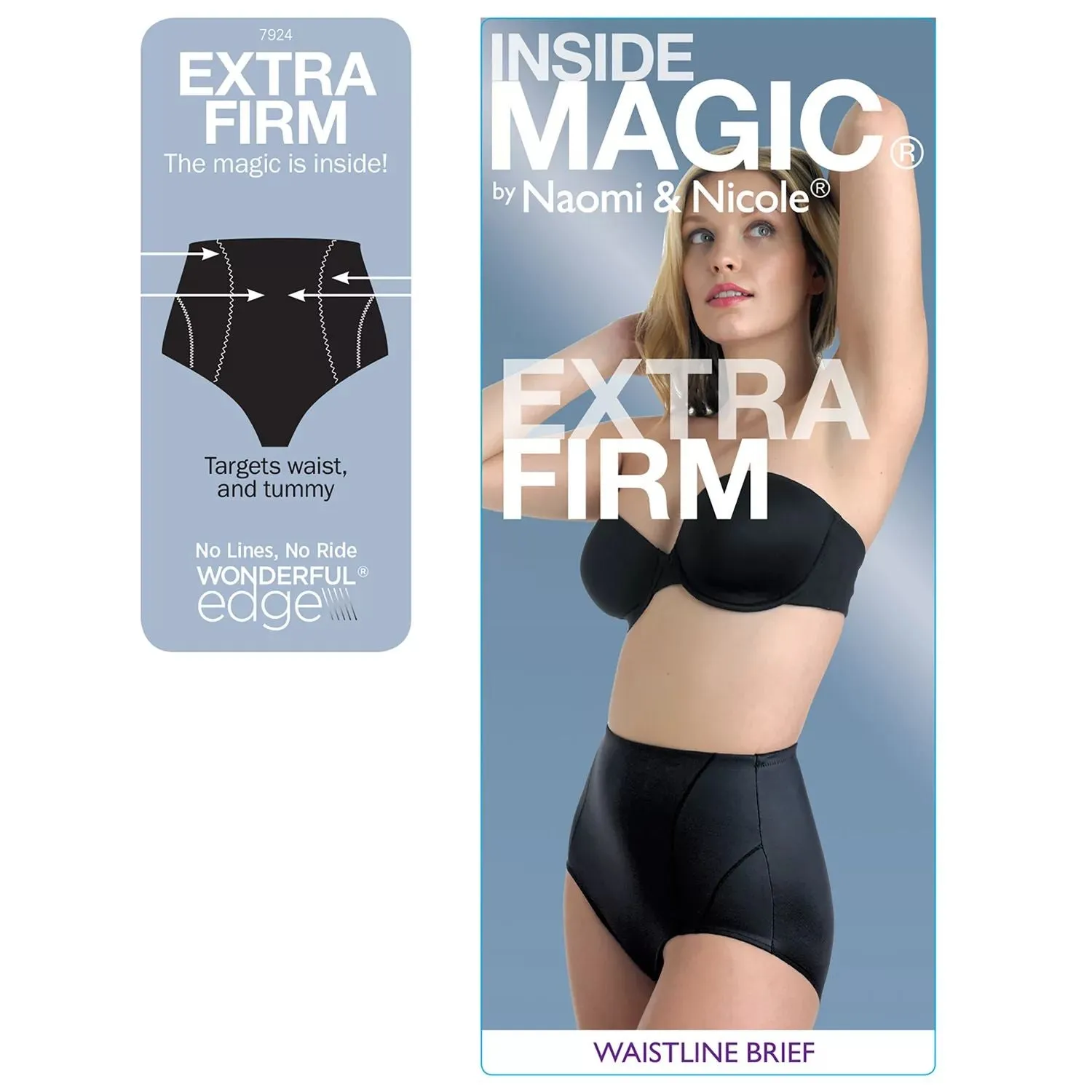 Naomi & Nicole Shapewear Briefs Inside Magic Waistline 7924 Naomi & Nicole