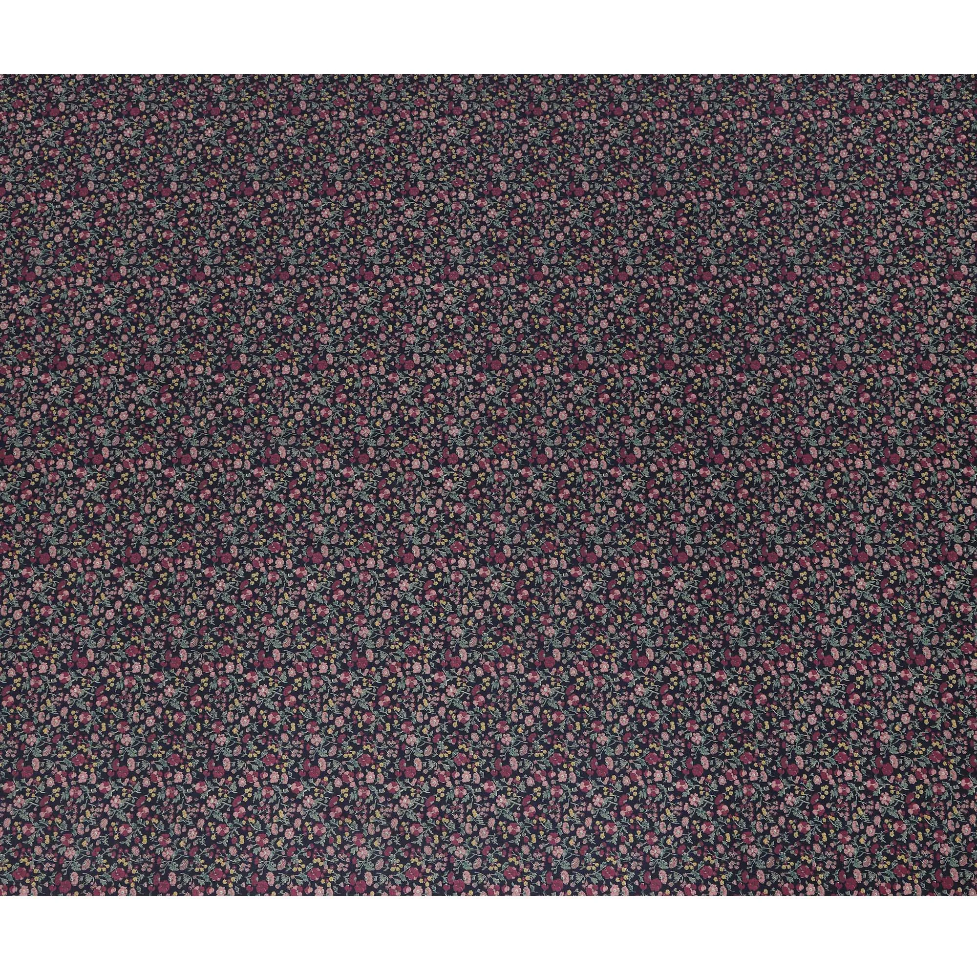 Navy and Pink Floral Cotton Lawn Digital Print Fabric - 110 cm Width-D21229