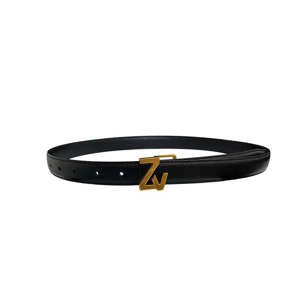 New In Women Faux Leather Thin Belt Waistband Letter Belt For Jeans Dress