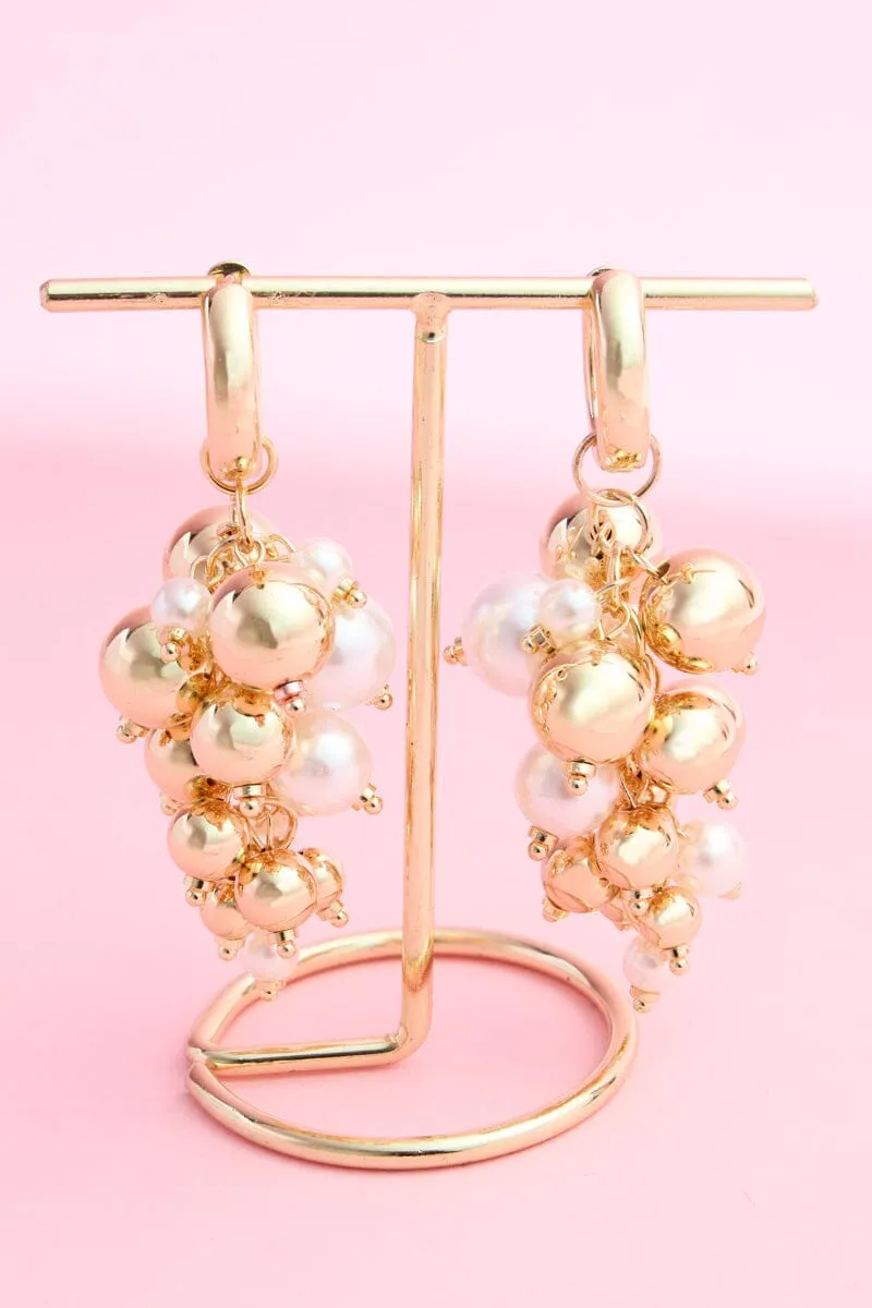 Pearl Cluster Statement Earring