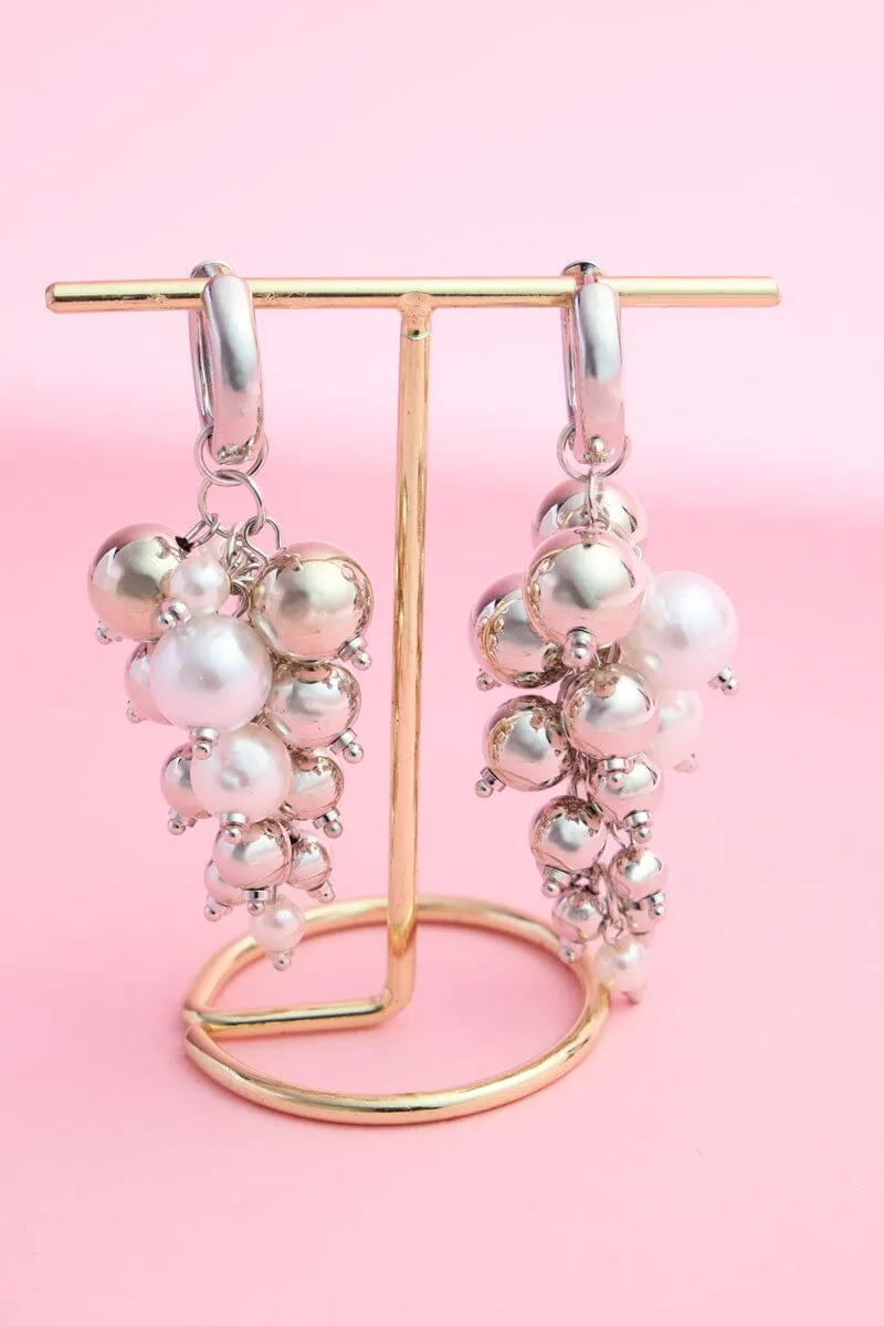 Pearl Cluster Statement Earring