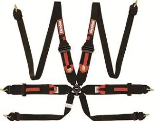 RaceQuip Camlock 6-Point HANS/HNR Harness - 2" Lap/Shoulder - Pull Down Lap - Black - FIA 8853-2016