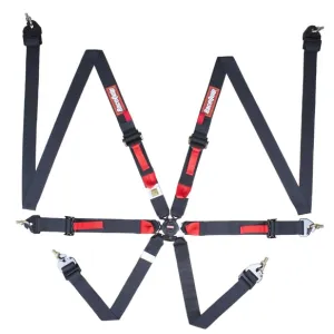 RaceQuip FIA 6 Point Camlock Harness Set - Black - 2 in.Â Lap and 2 in. Shoulders (for Hans/FHR) - 856006