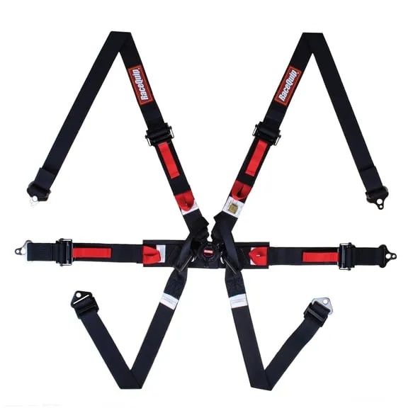 RaceQuip FIA 6 Point Camlock Harness Set - Black - 2 in.Â Lap and 2 in. Shoulders (for Hans/FHR) - 857007