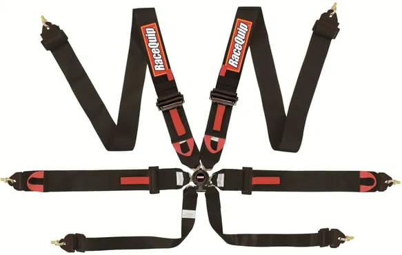 RaceQuip FIA 6 Point Camlock Harness Set - Black - 3 in.Â Shoulders - 851001