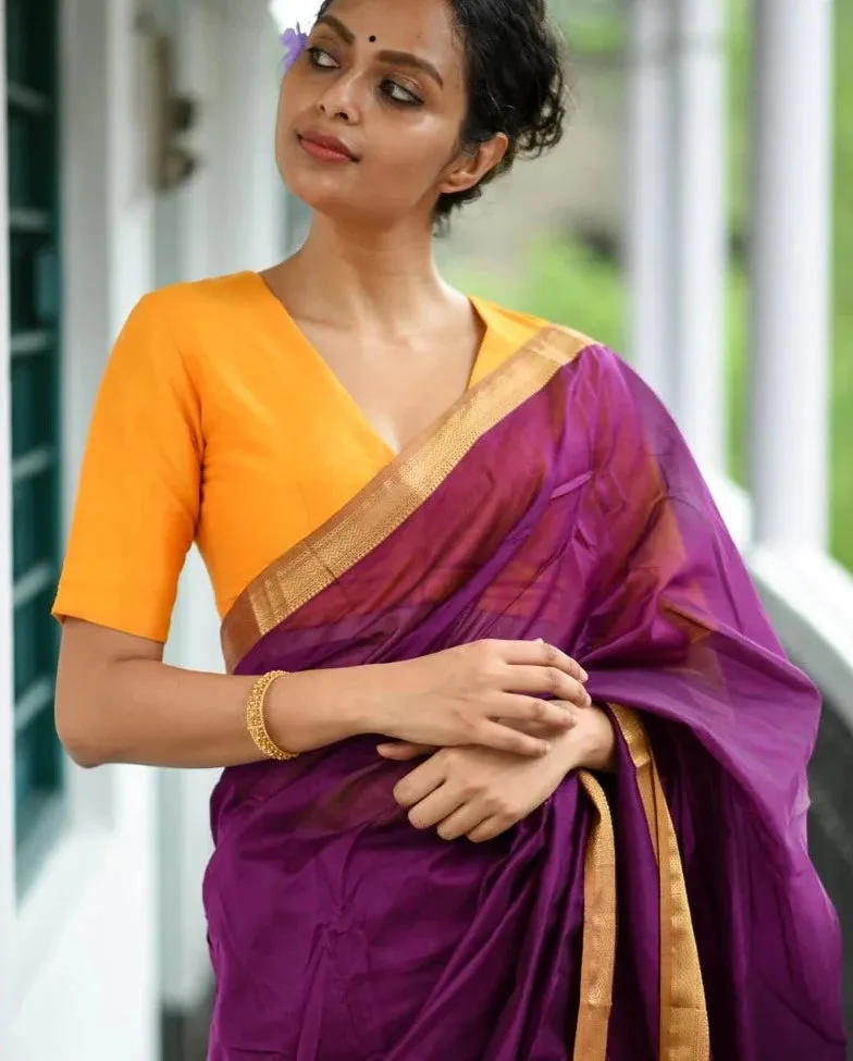 Readymade Beautiful Mustard Blouse Made of Artificial Silk