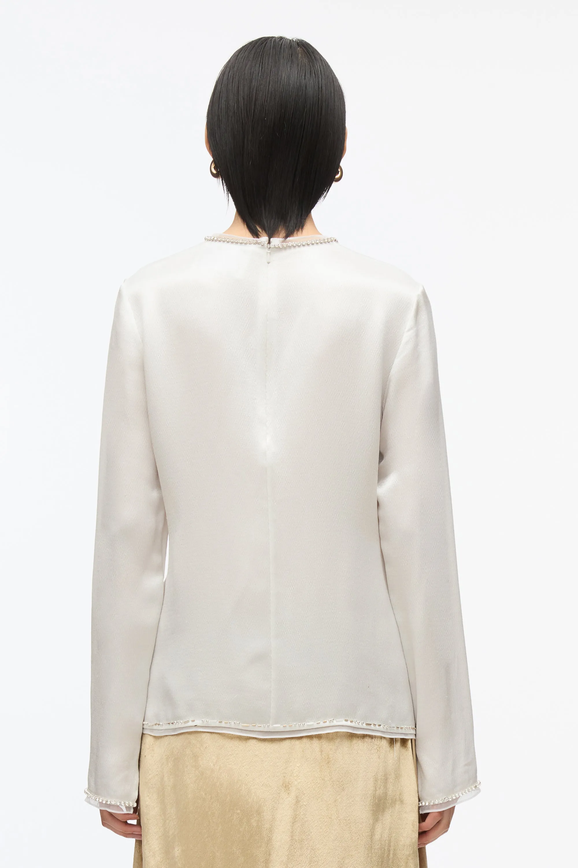 Satin Top With Crystal Embellishment