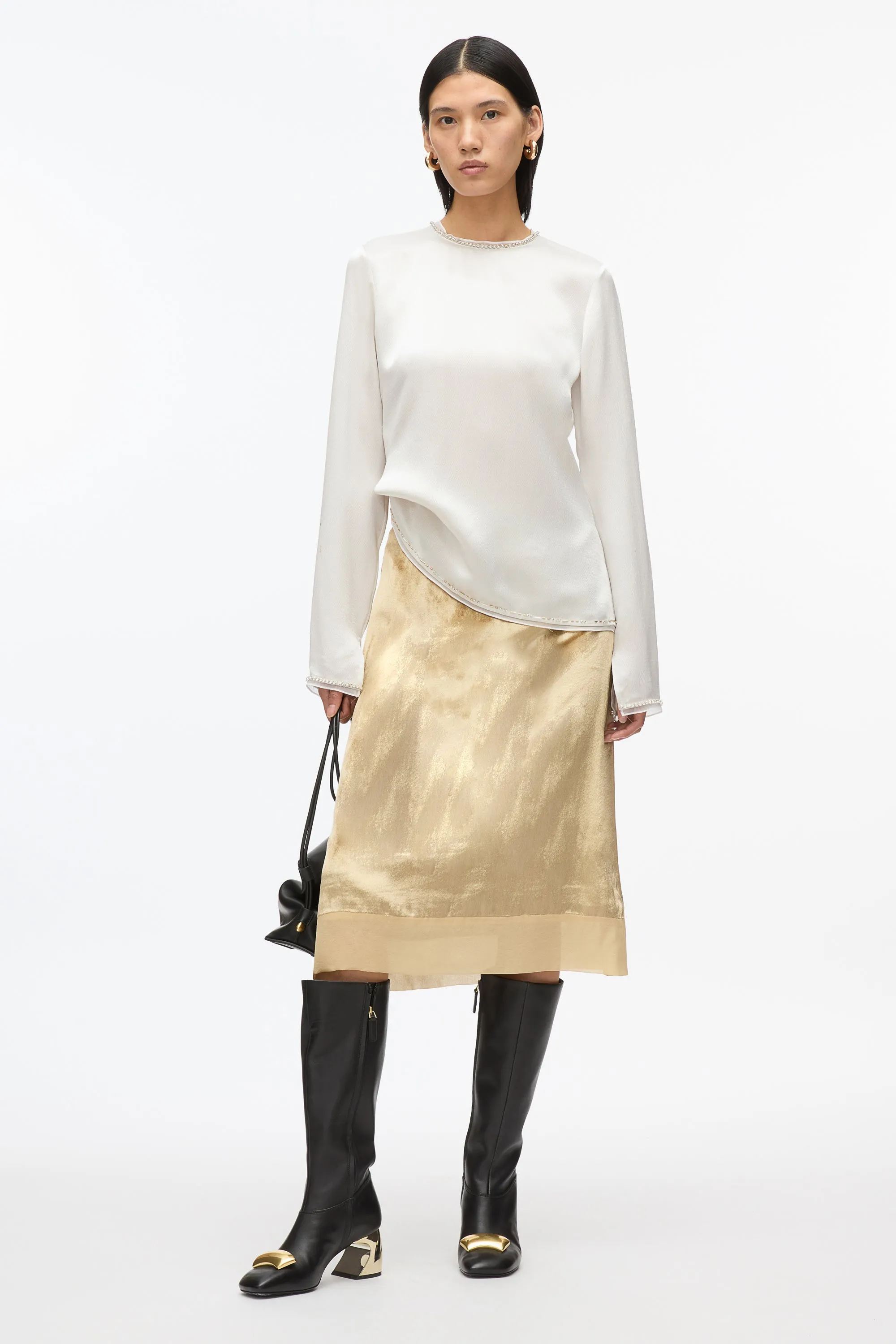 Satin Top With Crystal Embellishment