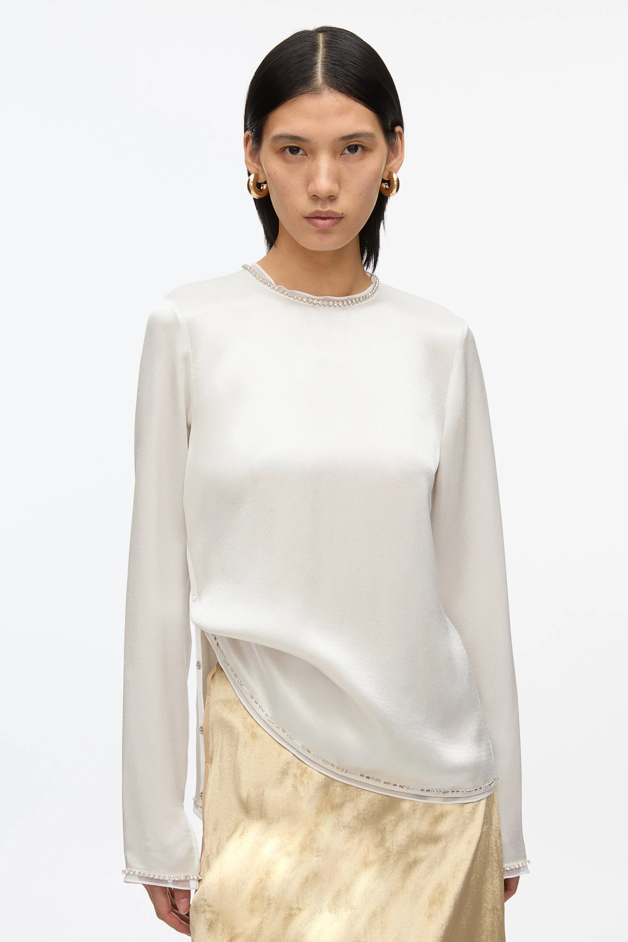 Satin Top With Crystal Embellishment