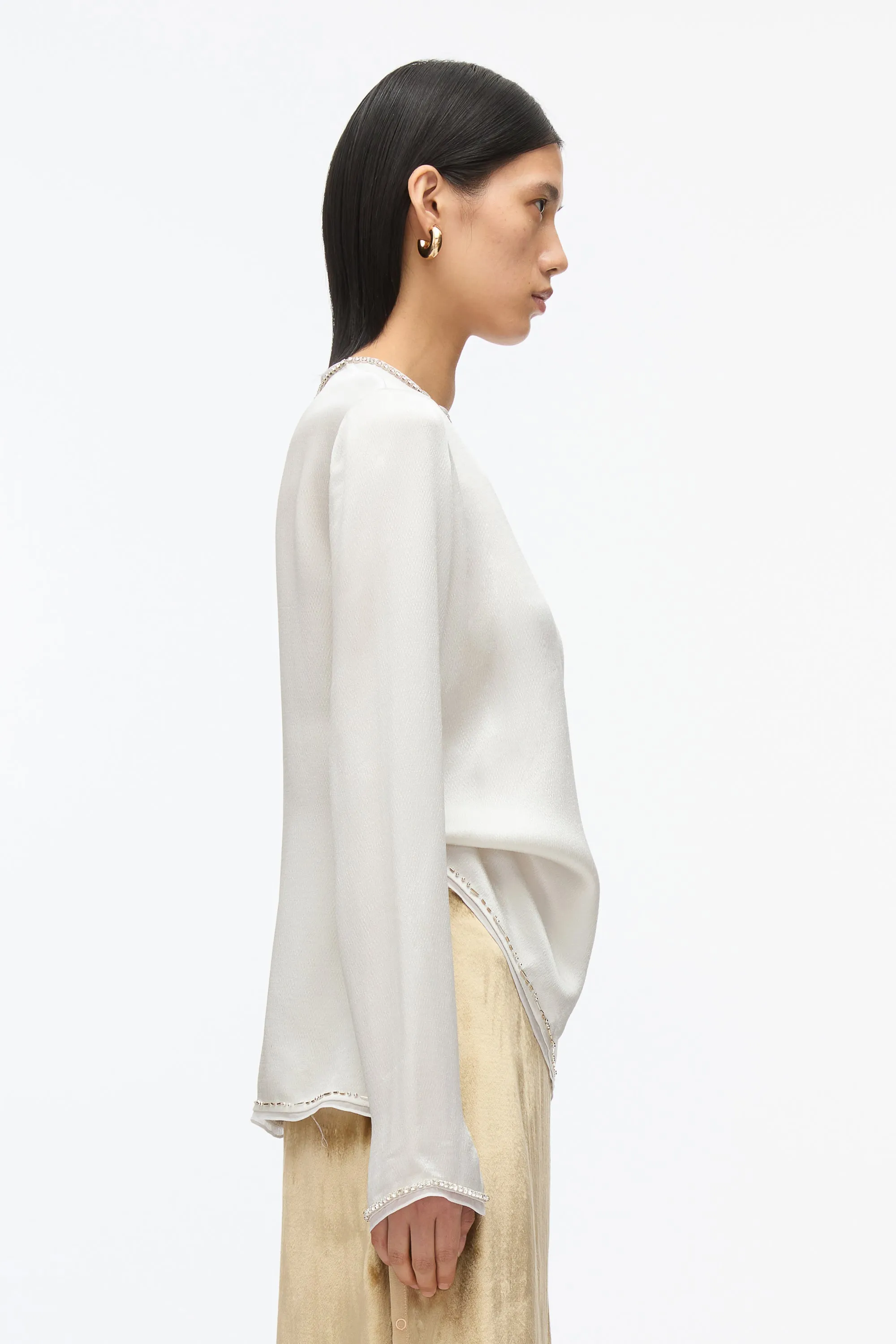 Satin Top With Crystal Embellishment