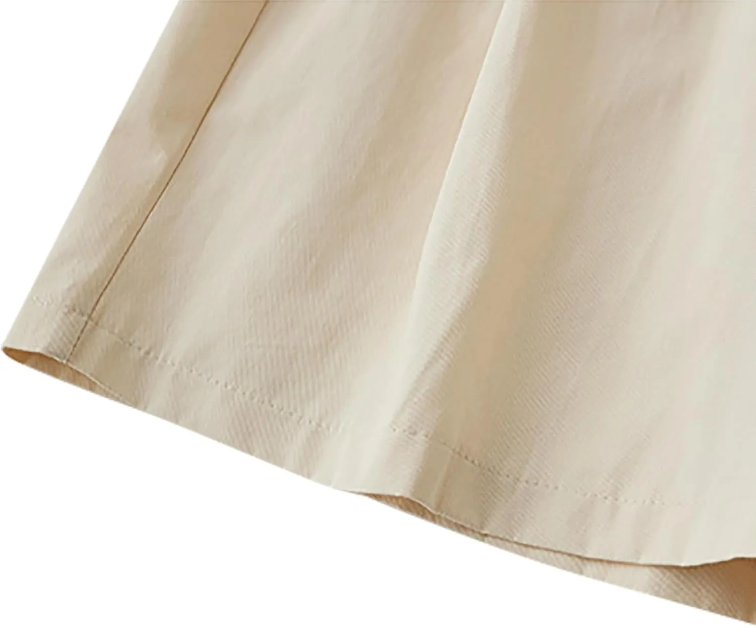 Shorts for Women High Waisted Dressy Casual Cotton Comfy Elastic Wasited Pleated Summer Lounge Shorts with Pocket