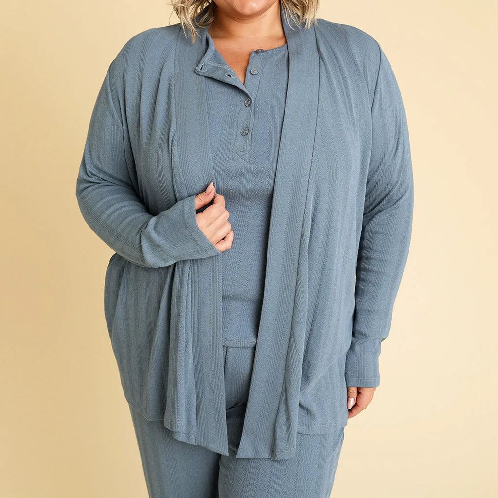Slate Women's Pointelle Fly Away Cardigan