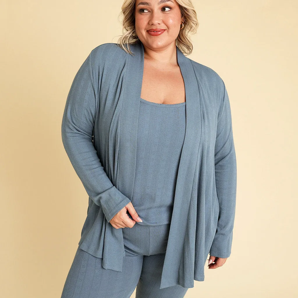 Slate Women's Pointelle Fly Away Cardigan
