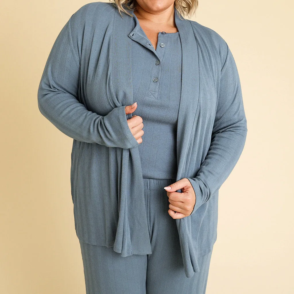 Slate Women's Pointelle Fly Away Cardigan