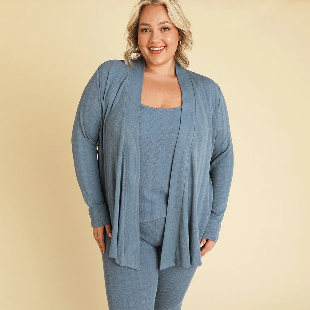 Slate Women's Pointelle Fly Away Cardigan
