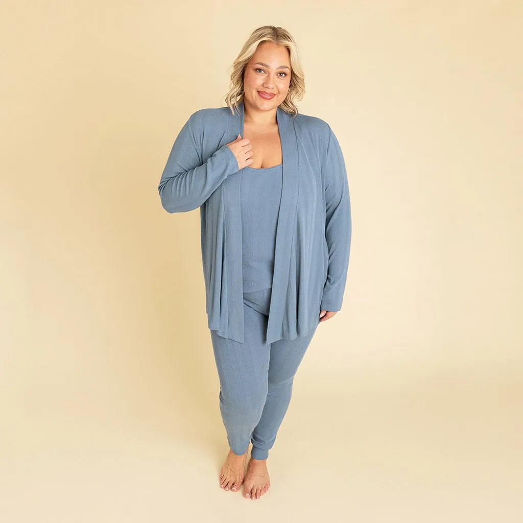 Slate Women's Pointelle Fly Away Cardigan