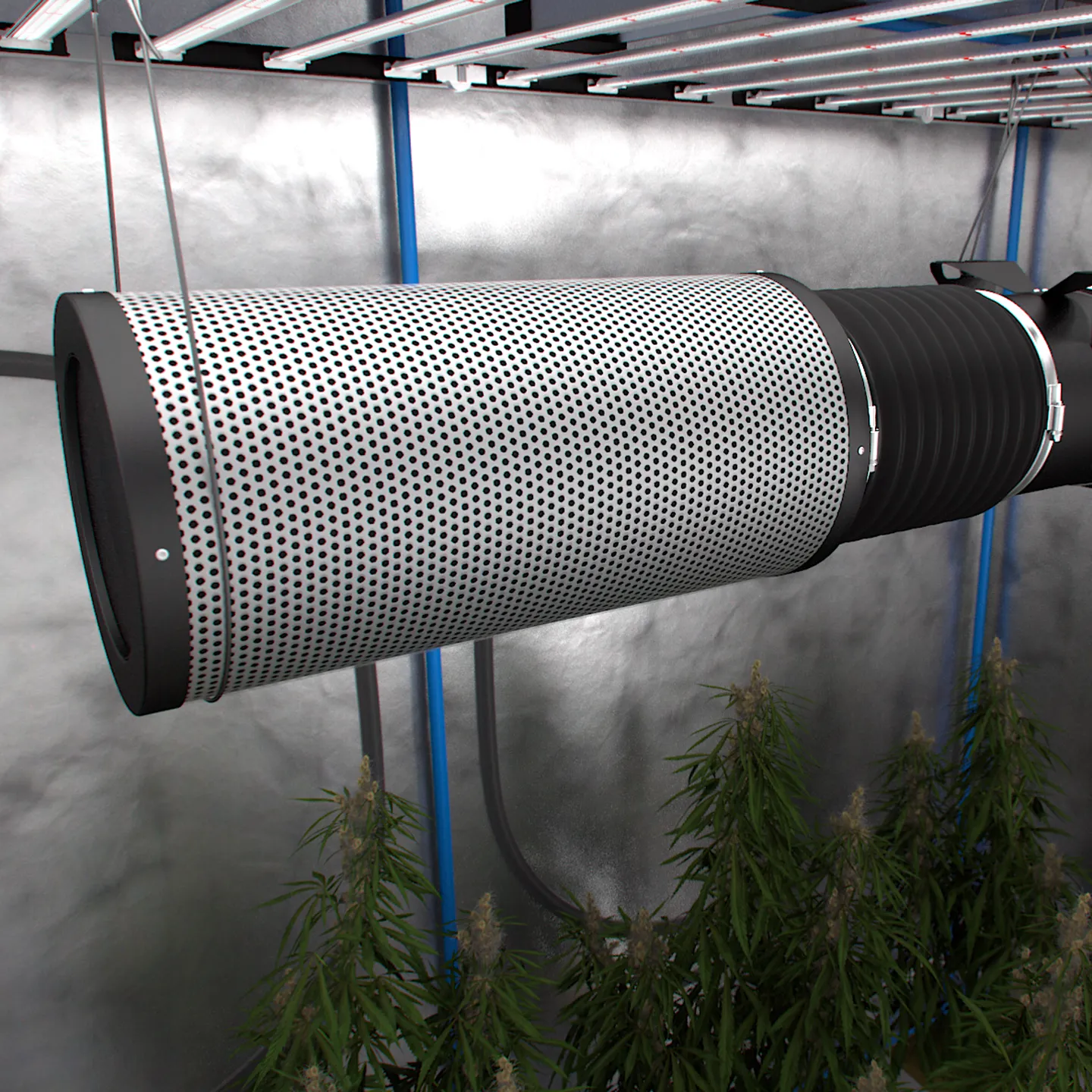 TerraBloom 6" Air Filter 16" Long, 1.8" (46mm) Thick, Airflow up to 400 CFM